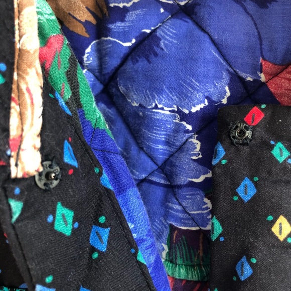 Handmade Women’s Quilted Black Neutral Tone Floral Pattern Batwing Bomber Jacket - Picture 6 of 9